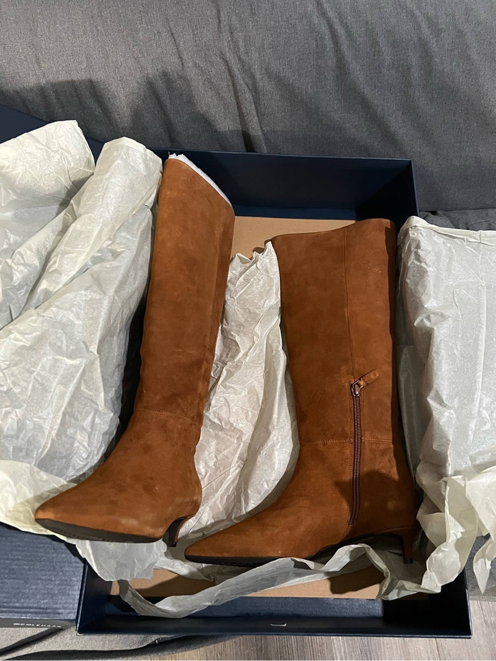 Cole Haan Chestnut Suede Knee-High Boots